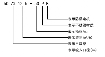 ZX型自吸泵型號(hào)意義