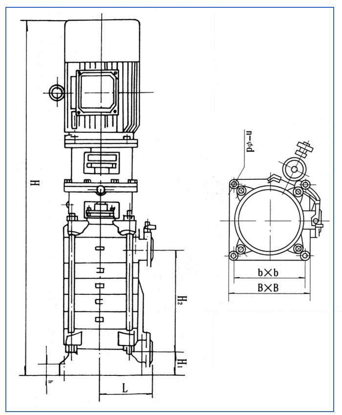 DL型立式多級離心泵安裝結(jié)構(gòu)表